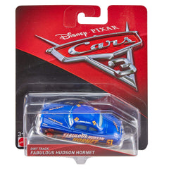 Mattel Disney Cars 3 Hudson Hornet display-ready, inviting fans to recreate race-day moments.