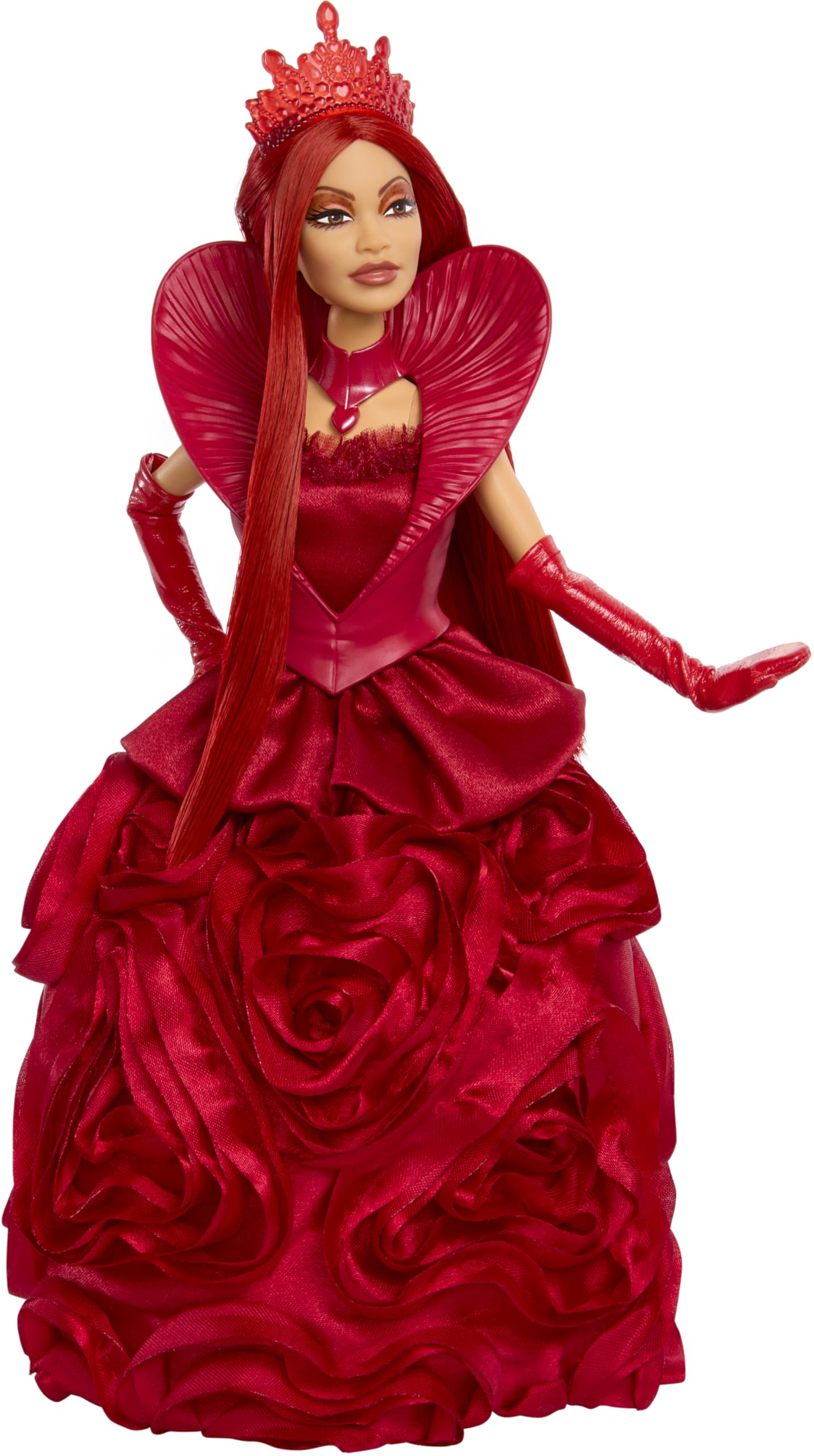 Mattel Queen of Hearts display stand keeps figure secure.