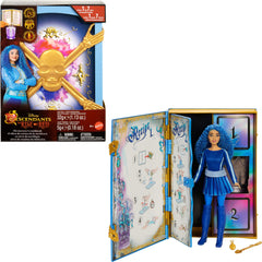 Mattel Disney Descendants Rise of Red Sorcerer's Cookbook opens to reveal magical recipes for imaginative play