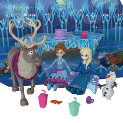 Mattel Disney Frozen Advent Calendar: tree and sled pieces fuel snowy adventures.