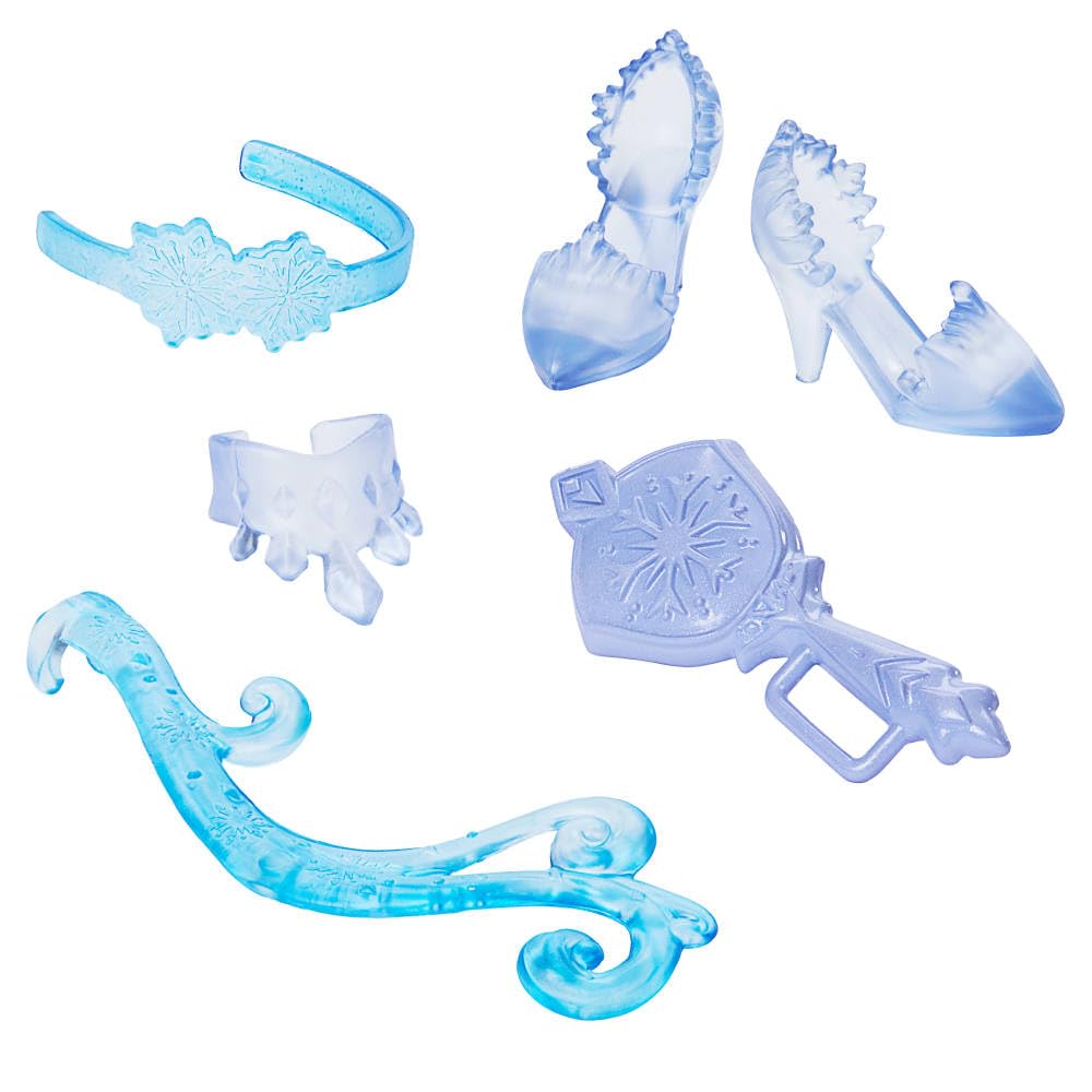 Mattel Disney Frozen Elsa stickers decorate the ice palace play scene for creative storytelling