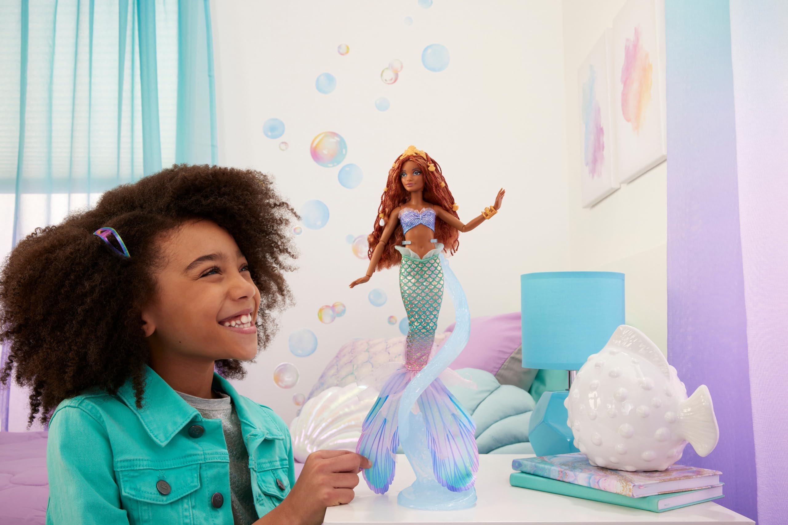 Mattel Ariel long red hair with beads for stylish styling moments