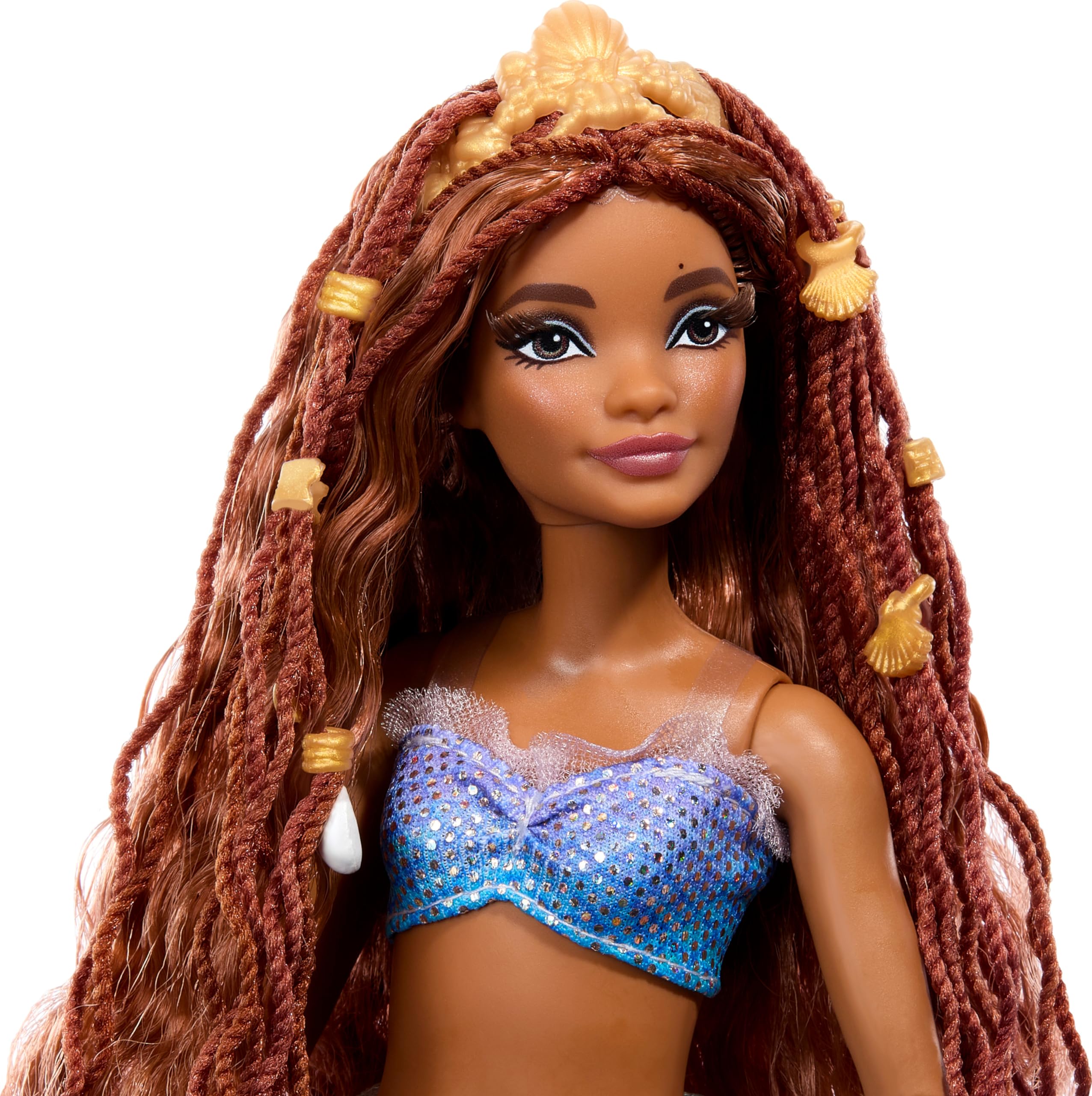 Mattel Ariel pearl crown and hair jewelry for regal accessory play