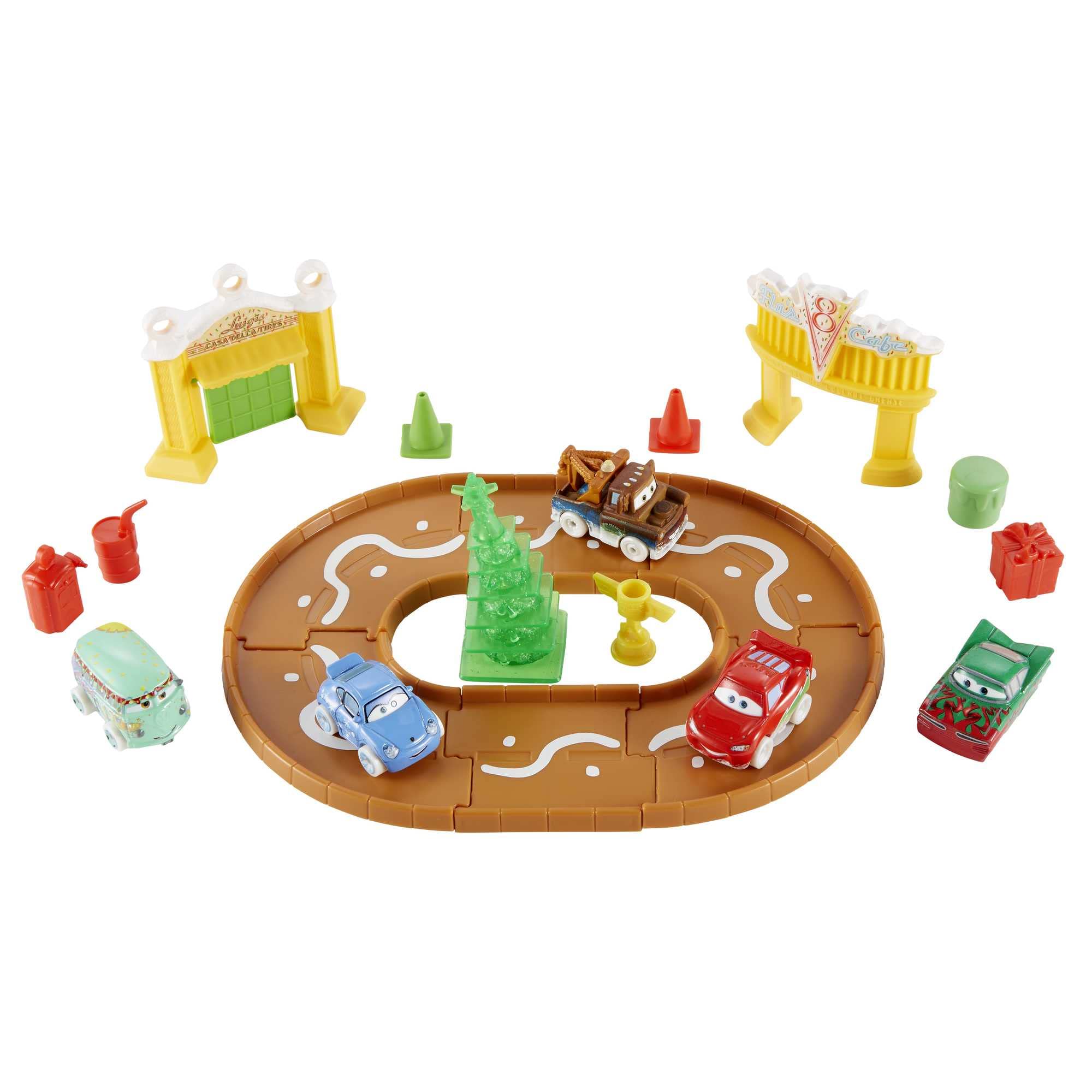 Flo's Café storefronts included in the Mattel Disney Cars Advent Calendar playset.