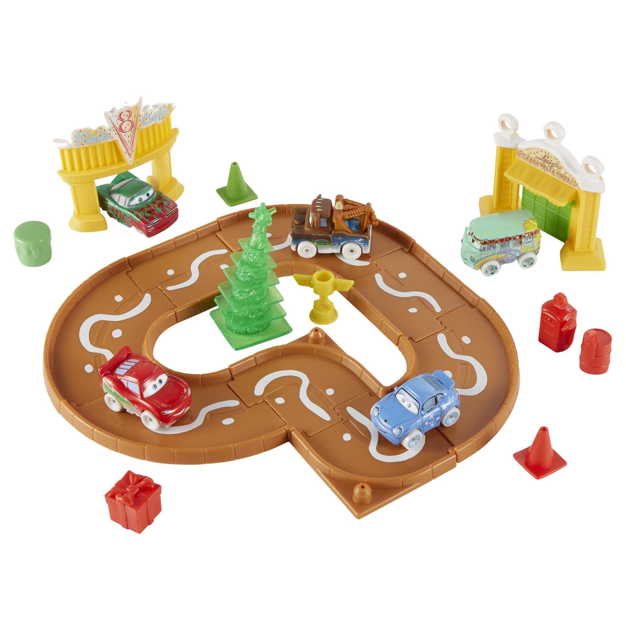 Holiday accessories and car-themed pieces from the Mattel Disney Cars Advent Calendar.