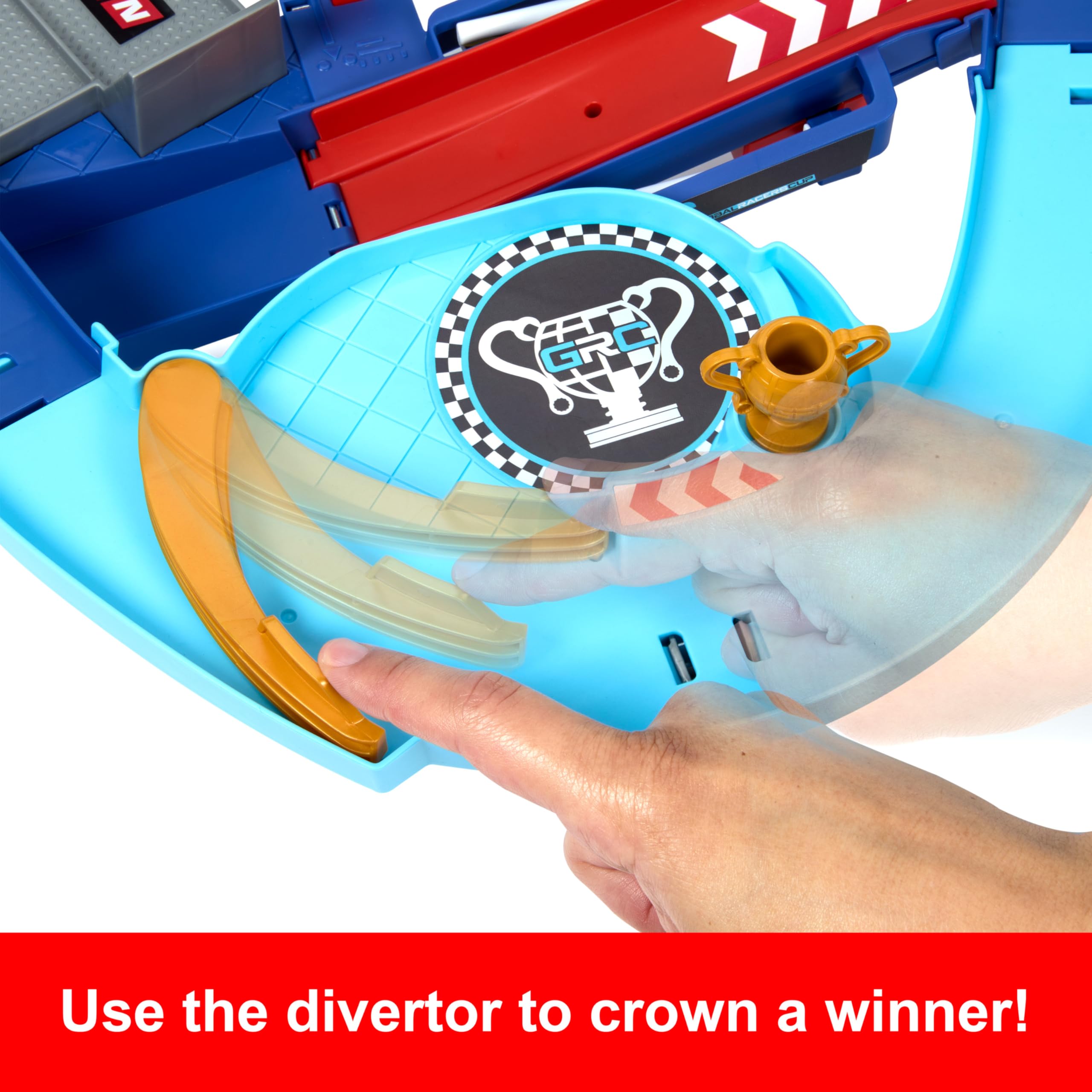 Crank-powered booster launches racers for exciting laps