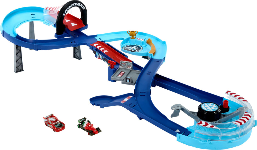 Mattel Disney Cars GRC Jumping Raceway with Lightning McQueen for high-speed play