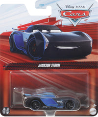 Mattel Disney Pixar Cars Jackson Storm die-cast, display-worthy figure for shelf showcases.