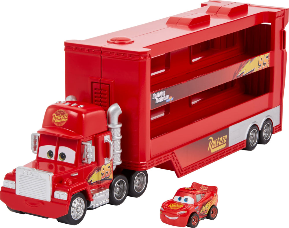 Mattel Disney Pixar Cars Mack Hauler with extendable ramp for push and drive play.