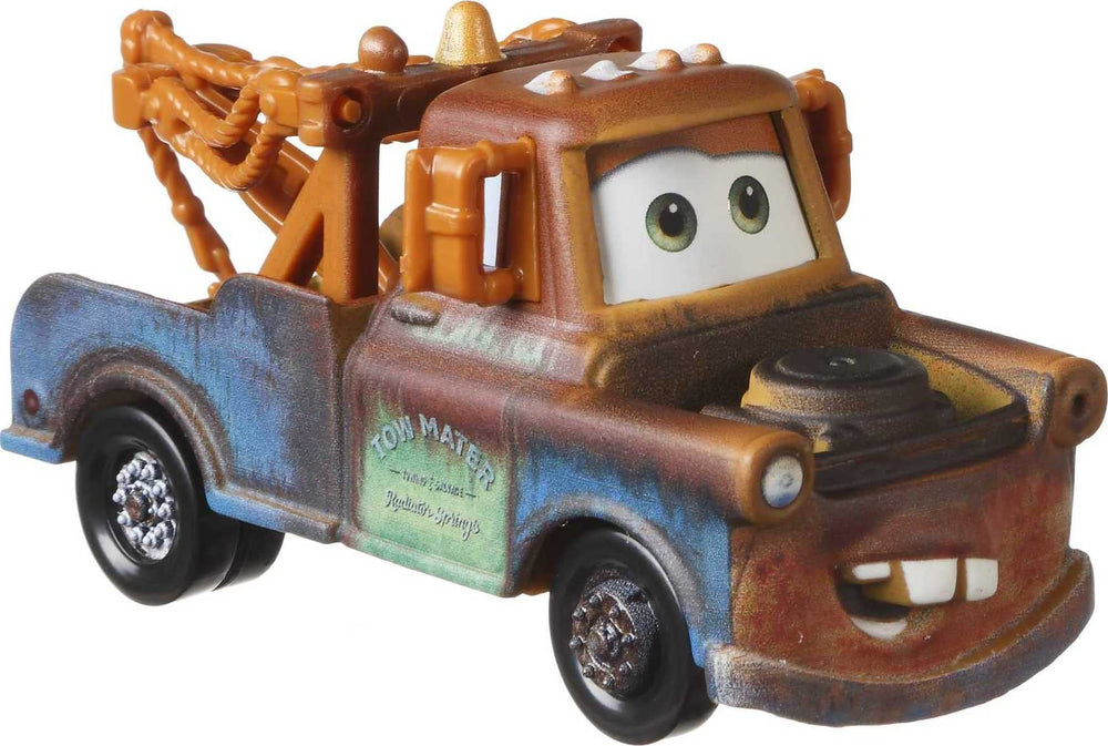 Mattel Disney Pixar Cars Mater diecast side view for imaginative play and display.