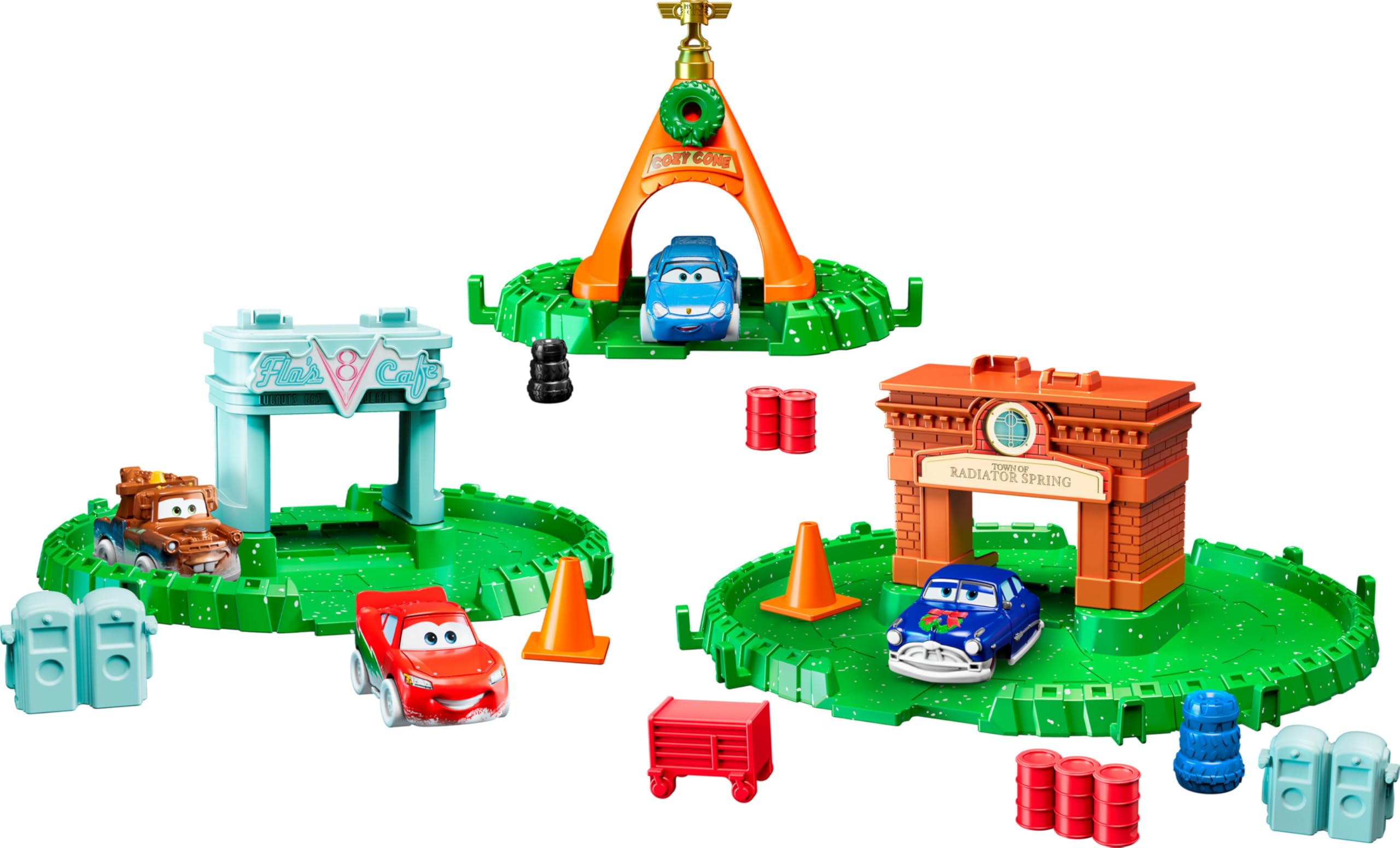 Mattel Disney Pixar Cars mini Mater with winter detailing for gift-ready unboxing.