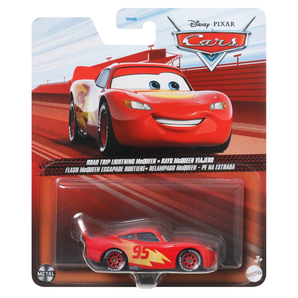 Mattel Disney Pixar Cars Road Trip Lighting McQueen in-hand feel invites collectability.