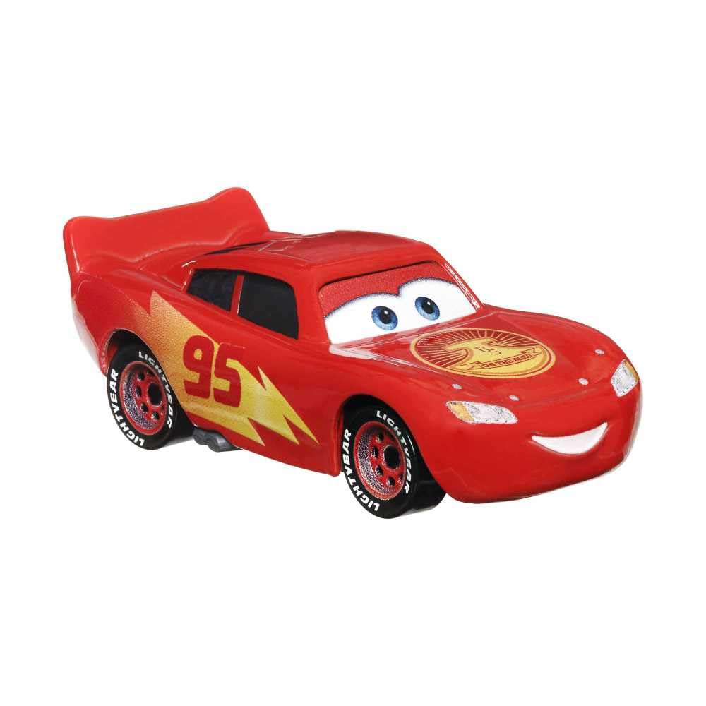 Mattel Disney Pixar Cars Road Trip Lighting McQueen packaging view aids gift-ready presentation.