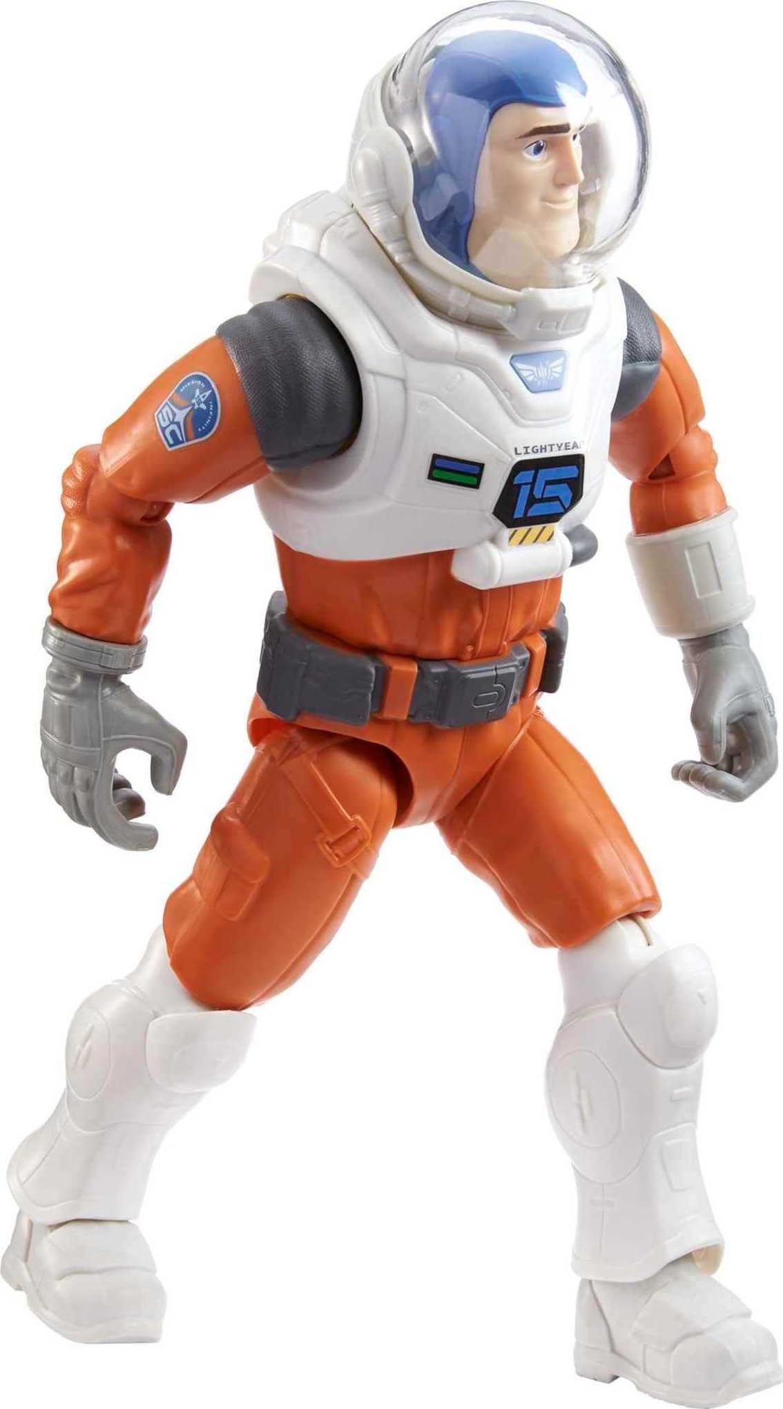 Mattel Buzz Lightyear XL-15 front view showing durable poseability for playtime adventures.