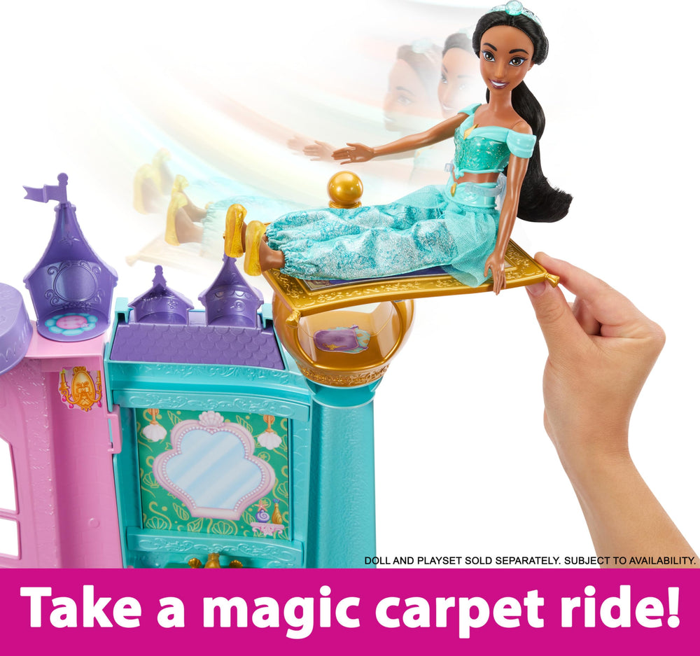 Mattel Disney Princess Castle chandelier and firefly light add enchanting ambience.