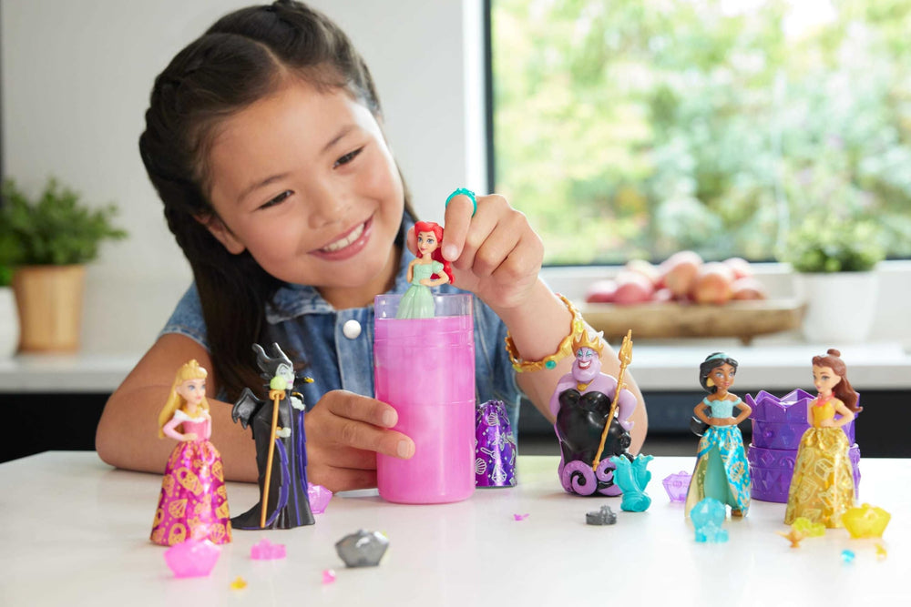 Disney Princess Color Reveal water reveal showing a gem themed look for storytelling.