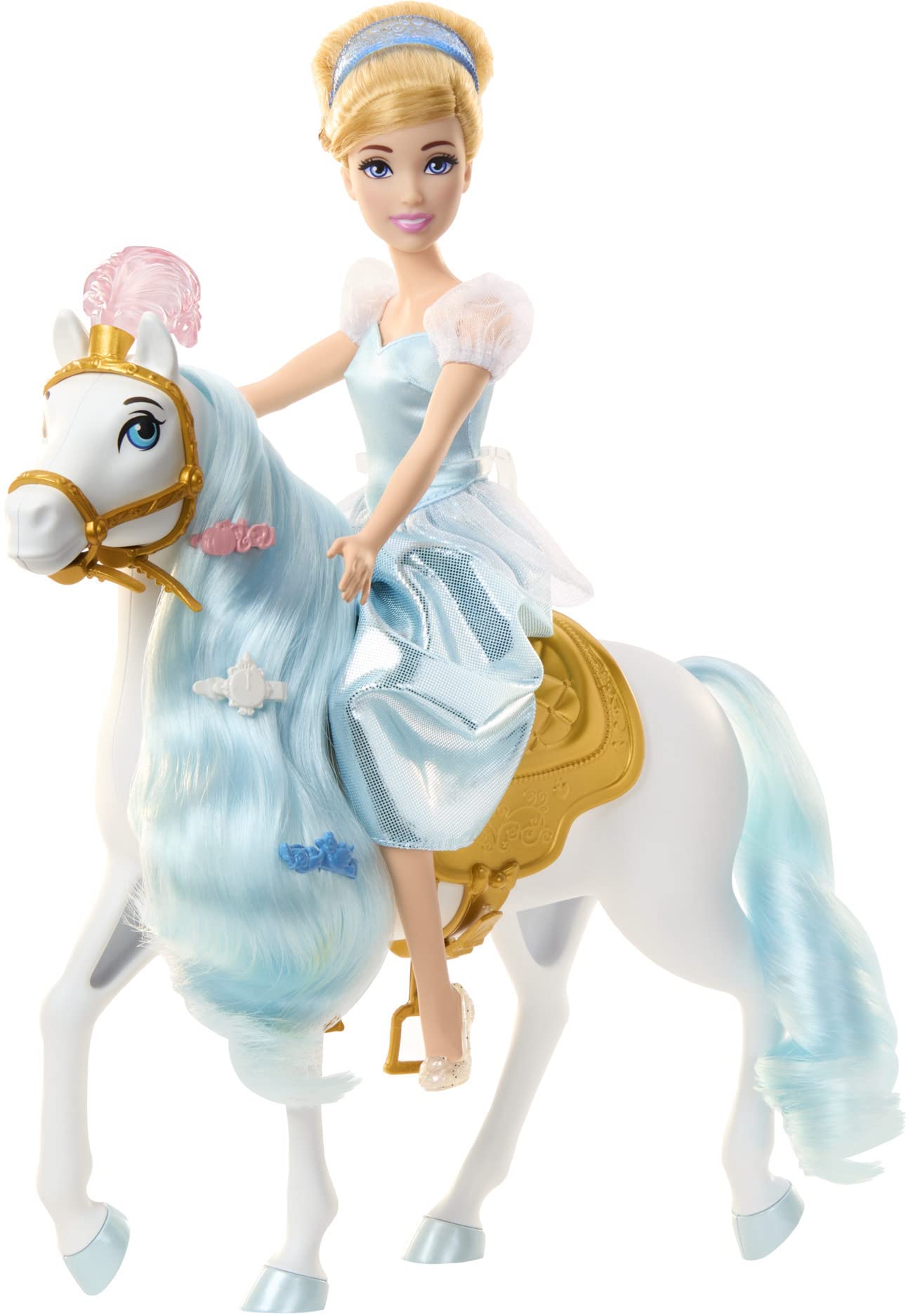 Mattel Cinderella horse mane and tail ready for grooming and styling play.