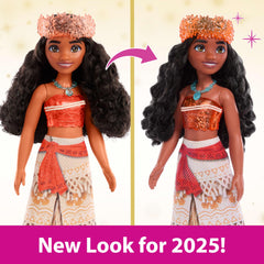 Mattel Moana doll with removable headband for accessorizing storytelling looks.