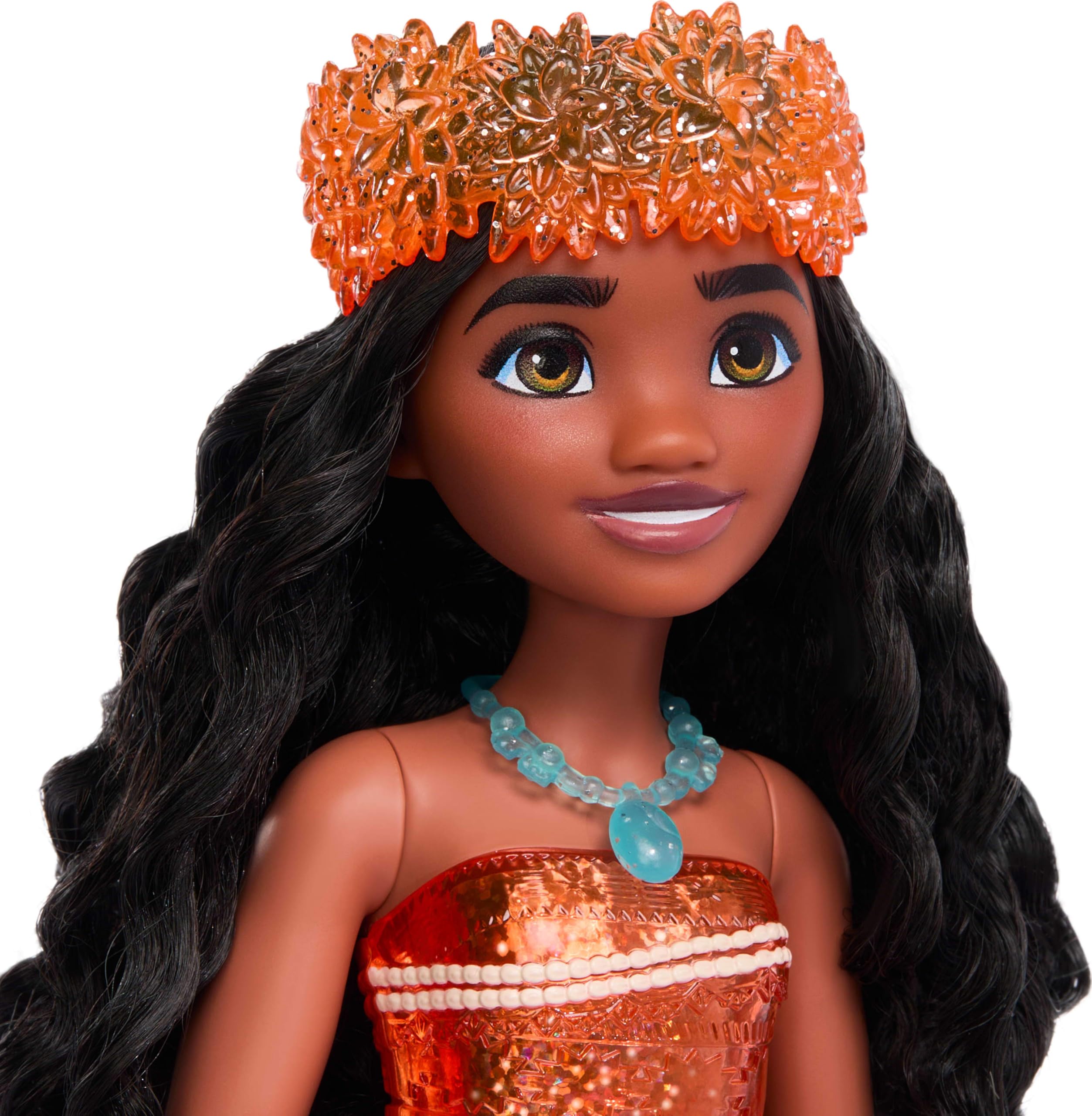 Mattel Moana doll long hair ideal for brushing and styling.