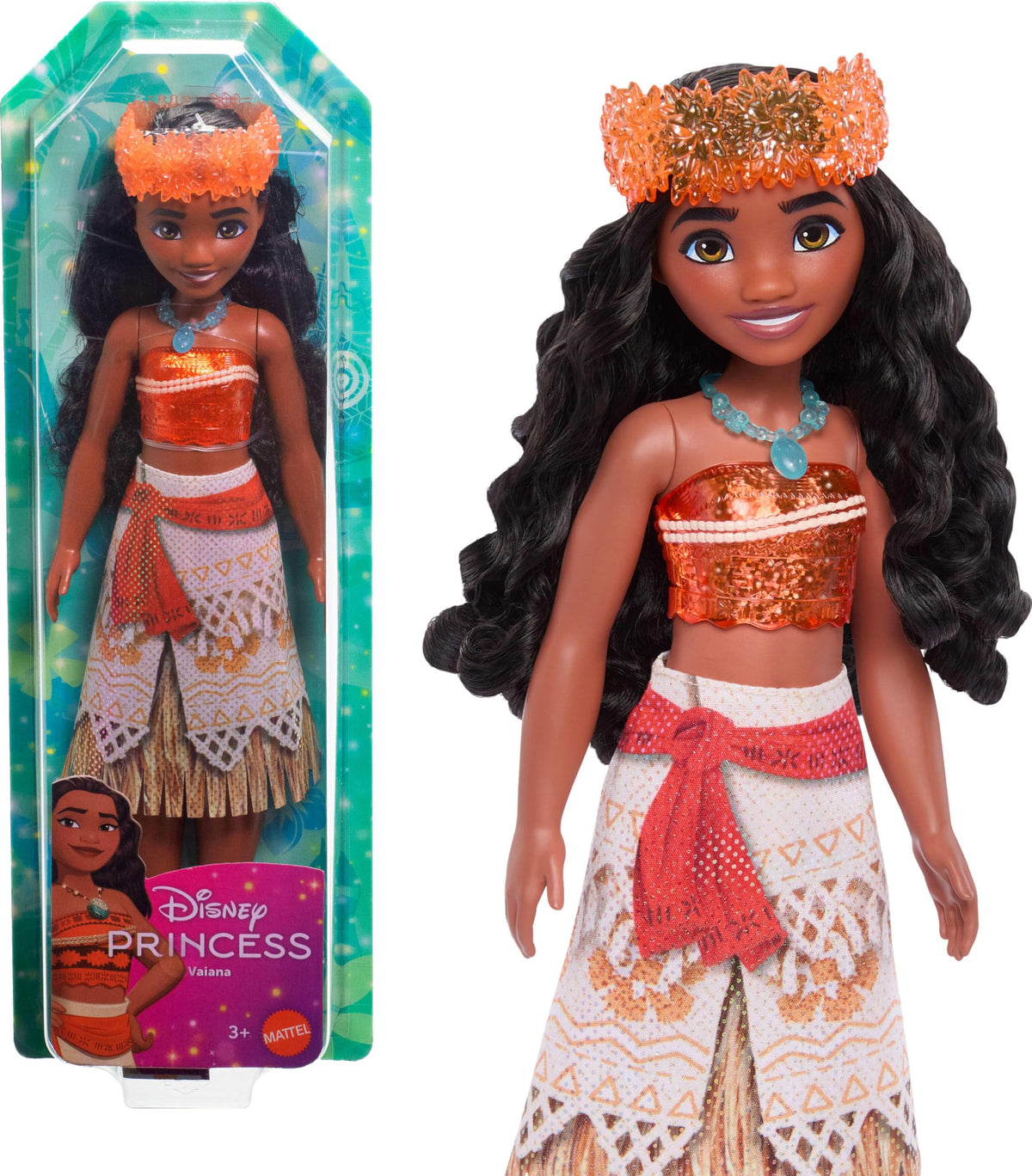 Mattel Moana doll in sparkling fashion ready for imaginative adventures.
