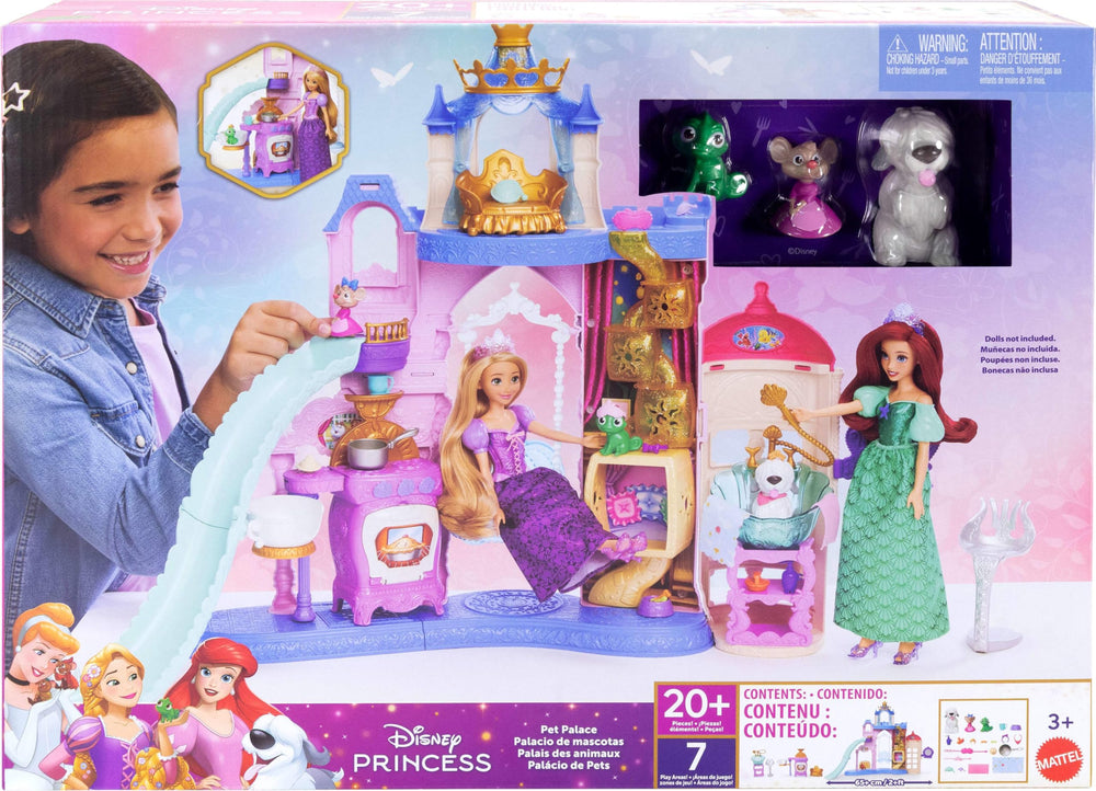 Mattel Disney Princess Pet Palace bedroom and slide invite cozy rest and stories.