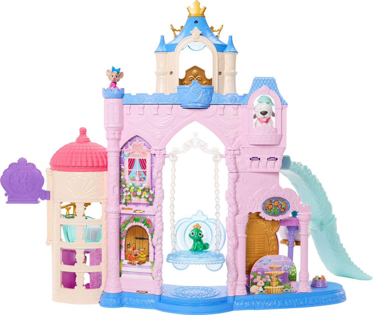 Mattel Disney Princess Pet Palace front view enables imaginative play.