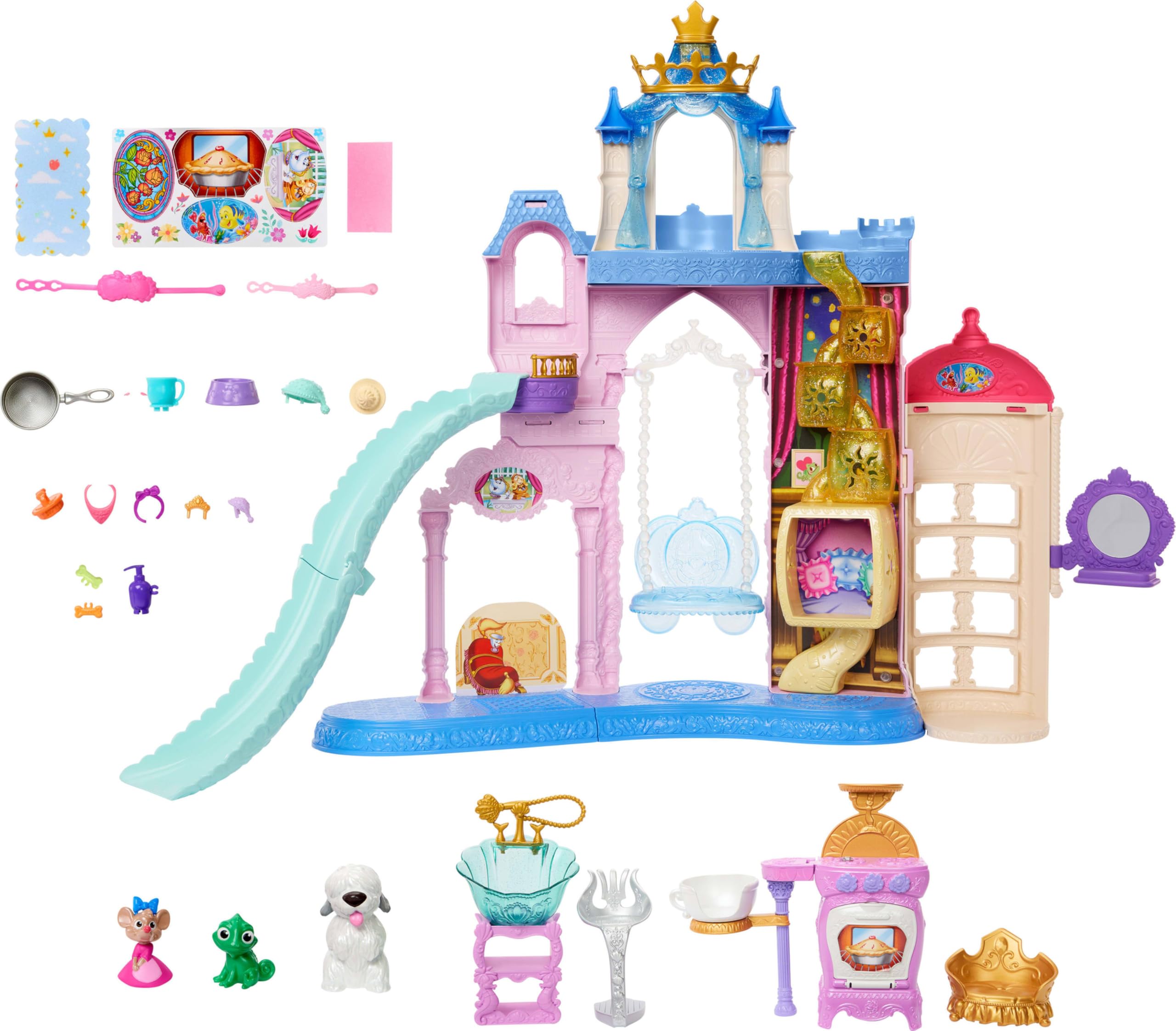 Mattel Disney Princess Pet Palace furniture and accessories foster creative playtime.