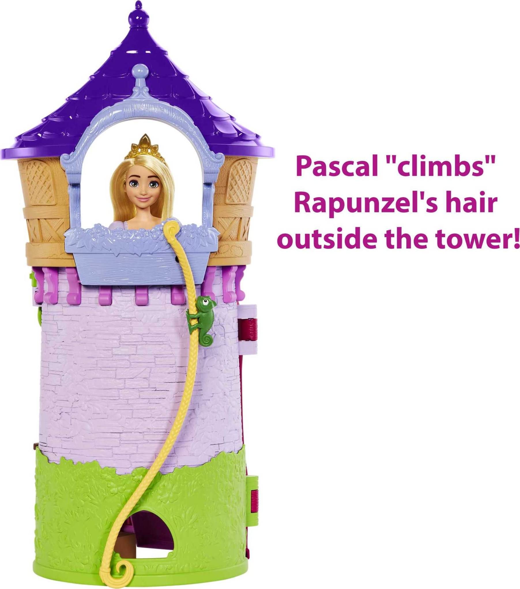 Removable skirt on Rapunzel doll enables flexible dress-up play