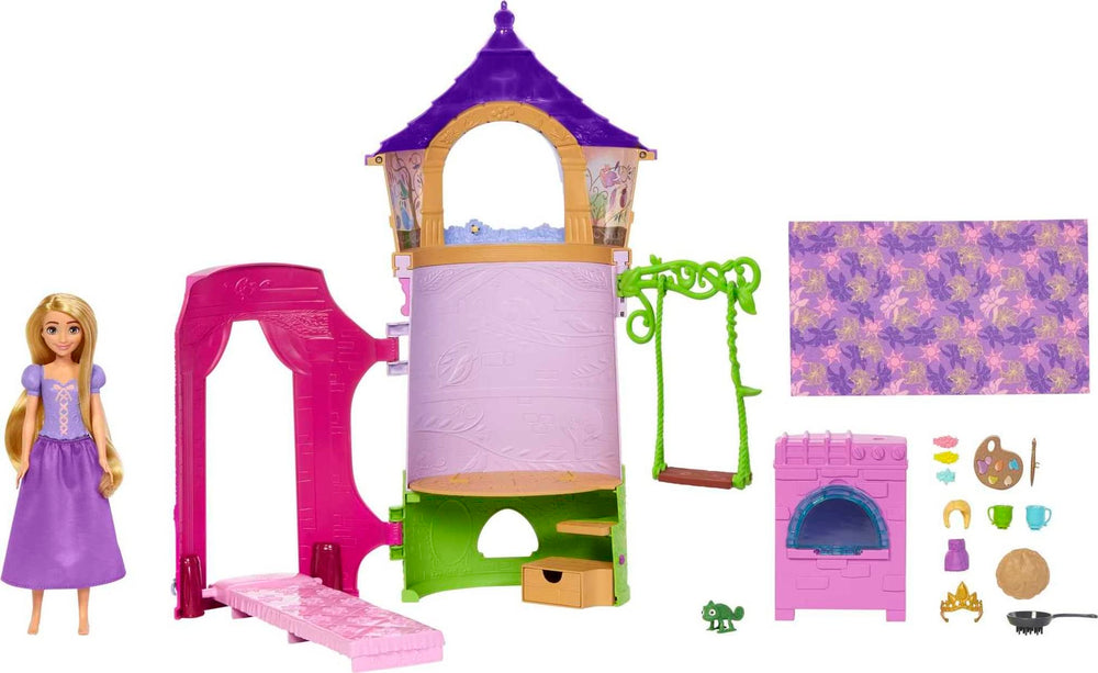 Mattel Rapunzel Tower Playset full setup for imaginative storytelling