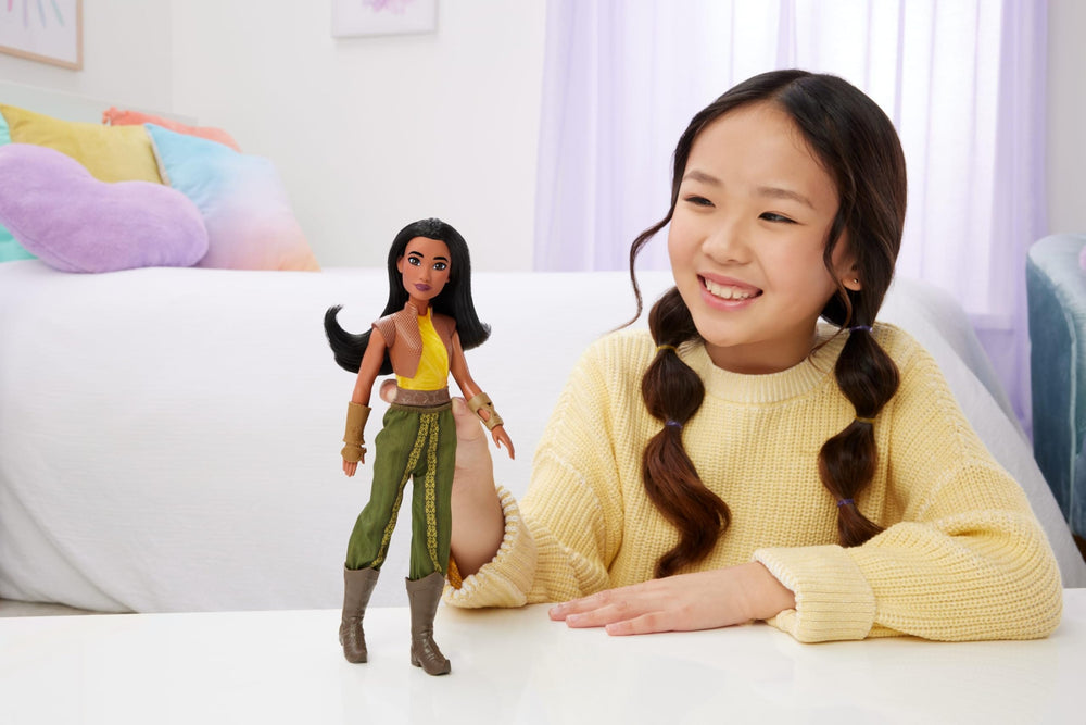 Mattel Raya doll with removable pants for mix-and-match fashion play.