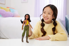 Mattel Raya doll with removable pants for mix-and-match fashion play.