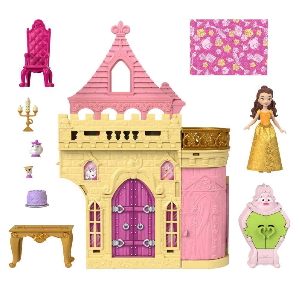 Belle doll in yellow dress with posable limbs for posing and storytelling moments.