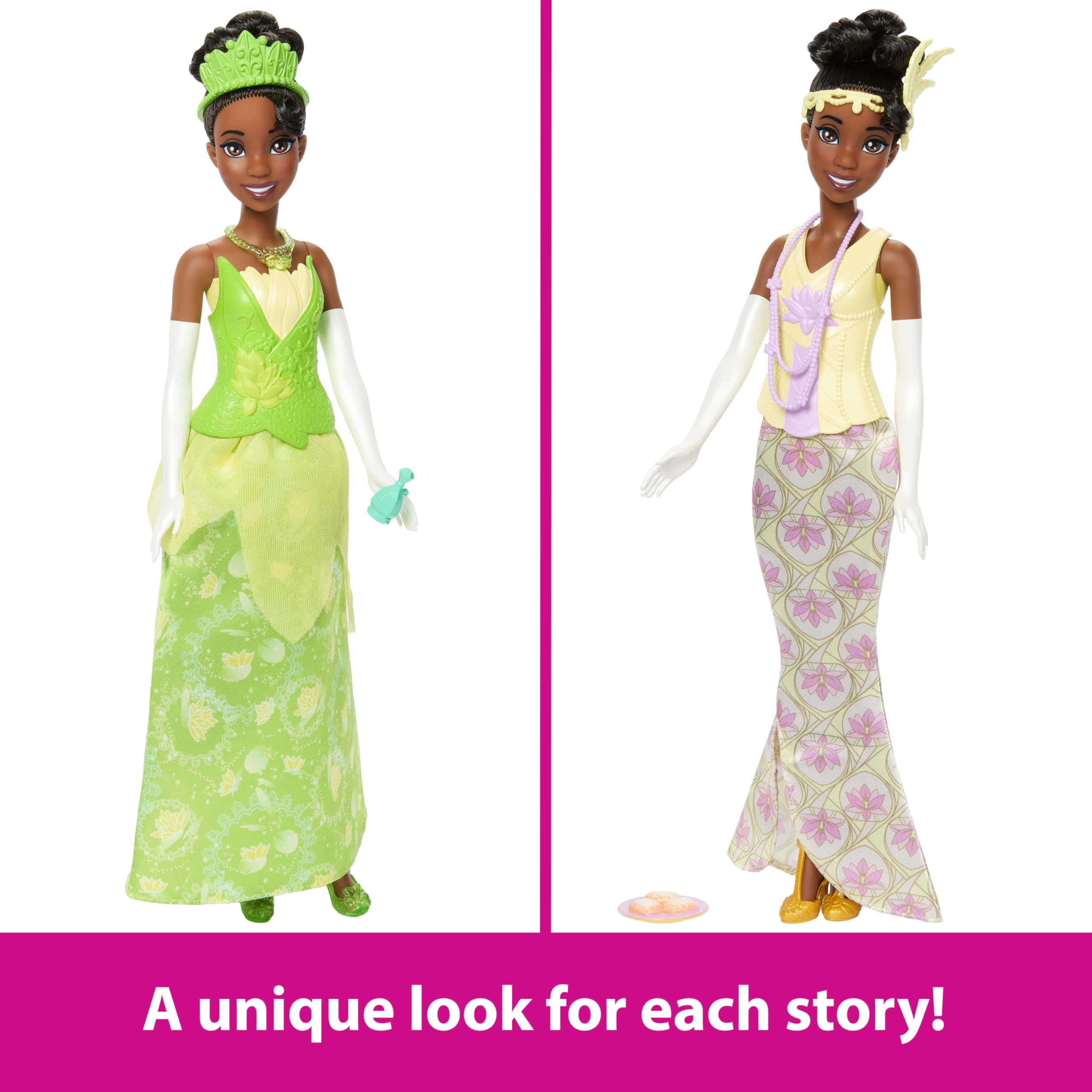 Mattel Disney Princess Tiana set with nine accessories for creative play.