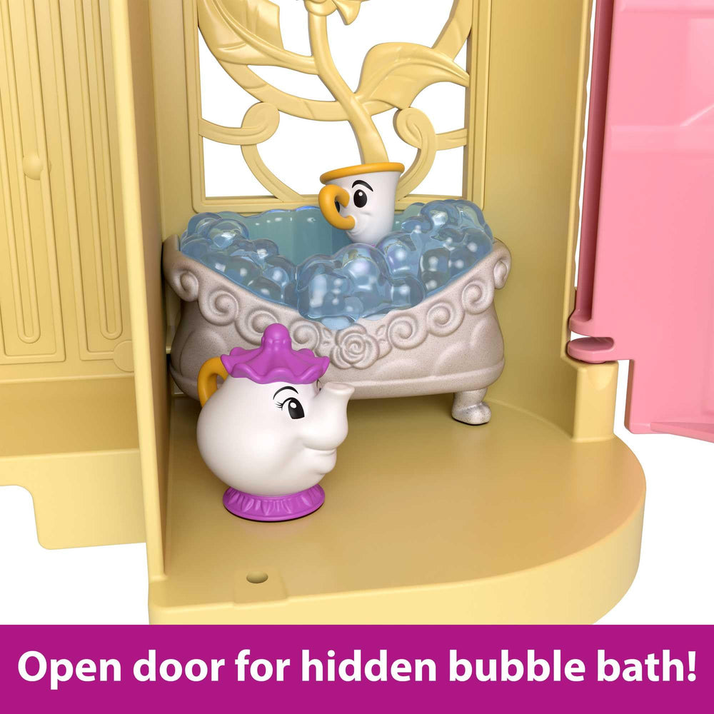 Wardrobe doors open to reveal pretend dressing