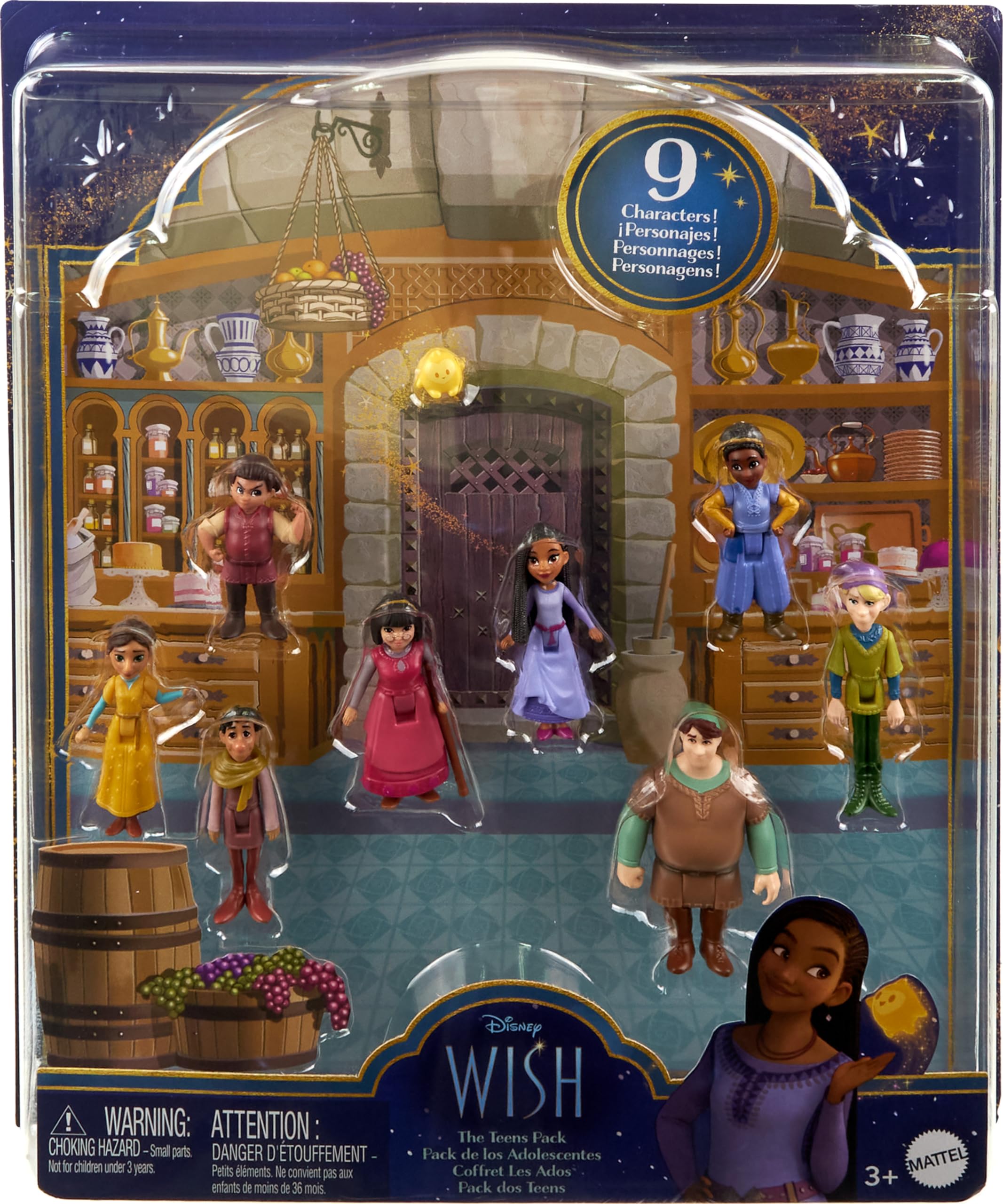 Mattel Disney Wish Bazeema doll in signature outfit for character interactions.