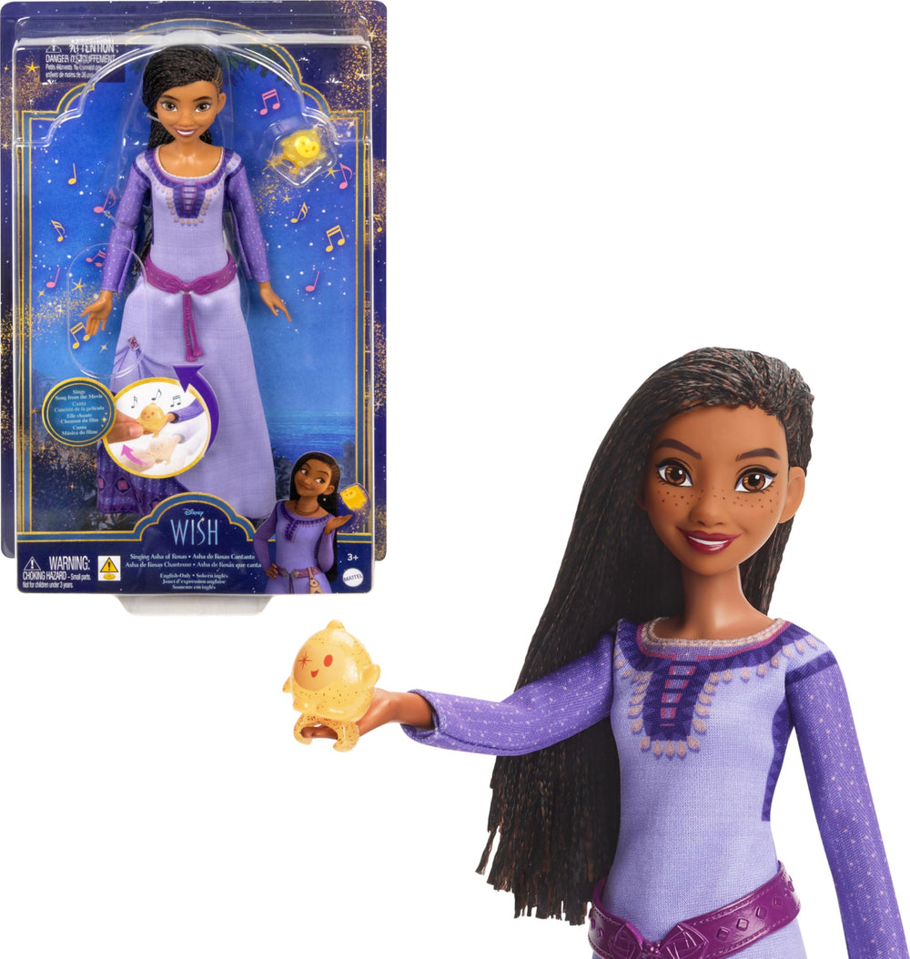 Mattel Disney Wish Singing Asha Rosas doll singing This Wish for magical playtime.