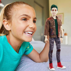 Mattel Disney Zombies 2 Zed doll with green hair for authentic styling.