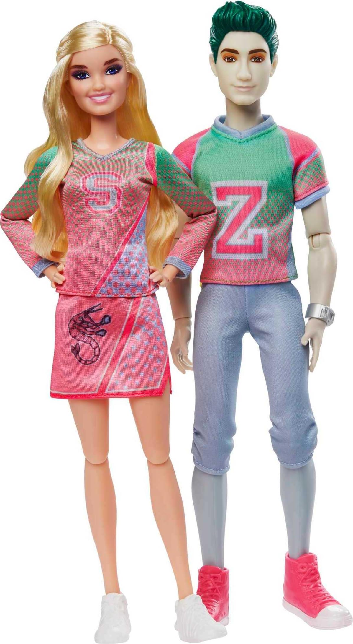 Mattel Disney Zombies Addison and Zed dolls in Seabrook uniforms ready for imaginative play.