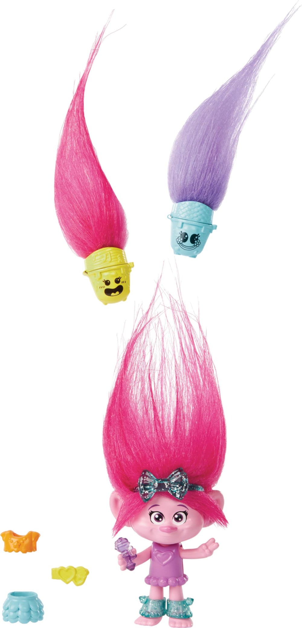 Mattel DreamWorks Trolls Band Together Poppy face with pop-out Hair Pops for imaginative play