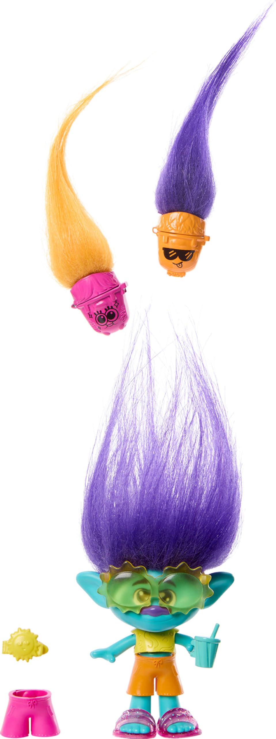 Mattel DreamWorks Trolls Hair Pops Branch with plush purple hair and pop-out surprises for play