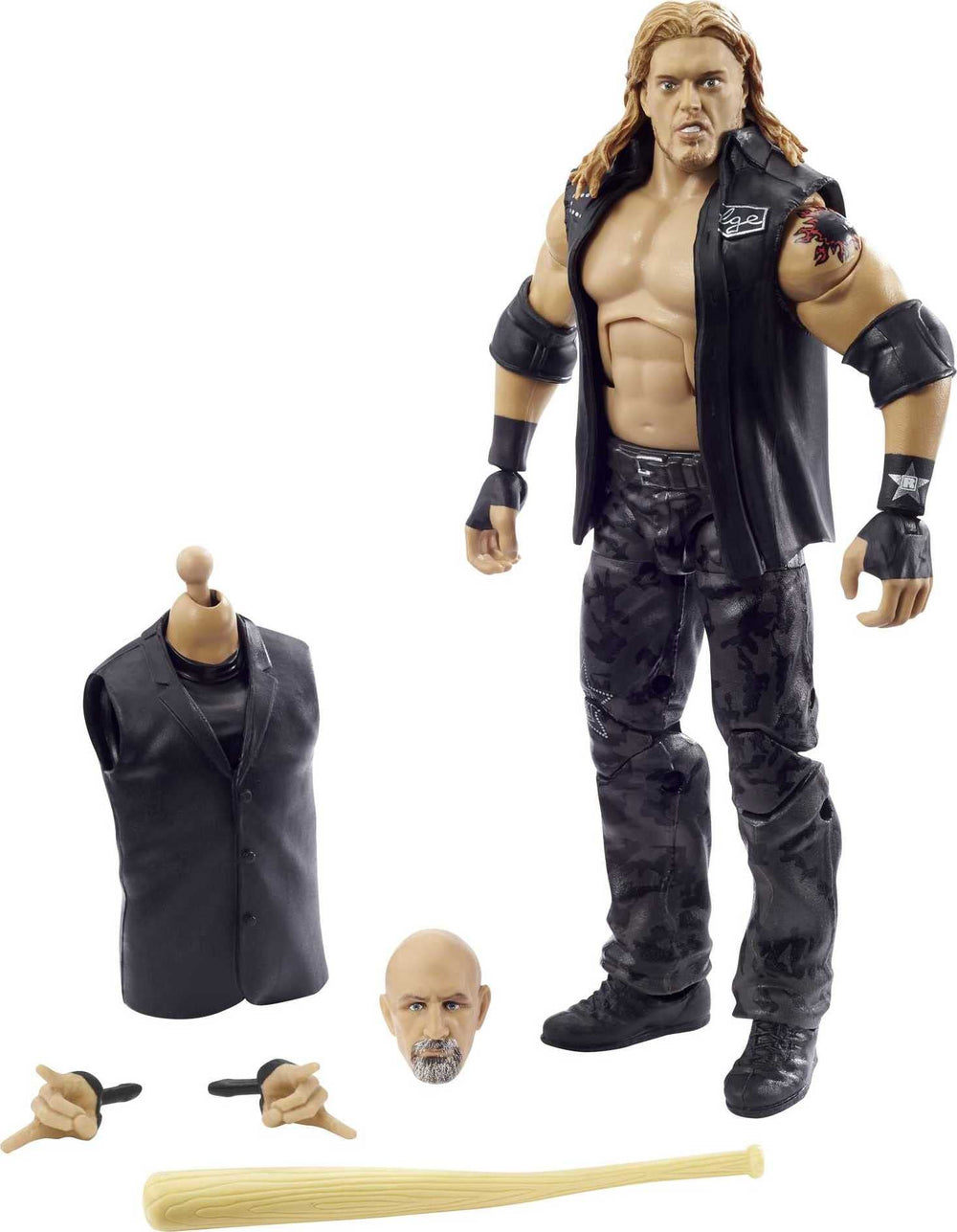 Mattel Edge WrestleMania Elite 6in figure with entrance vest for display and posing.