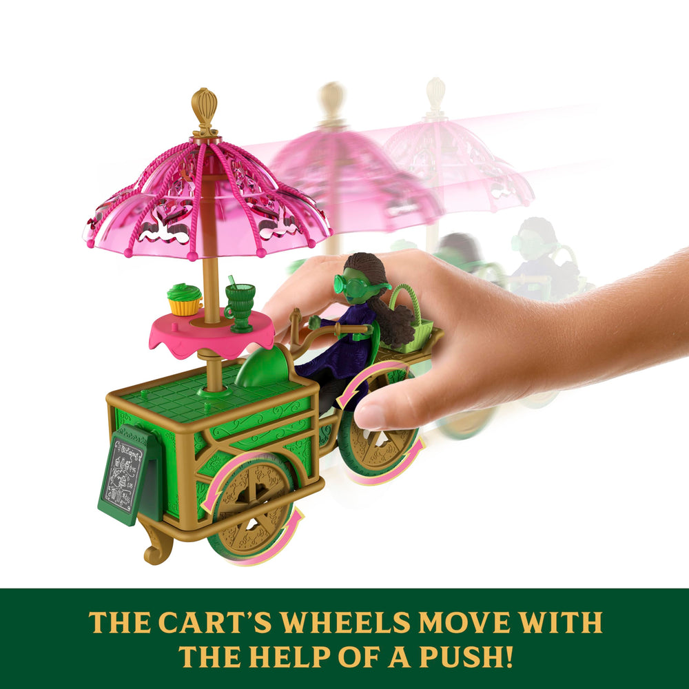 Mattel Elphaba 2.75-inch doll rides the cart for city storytelling