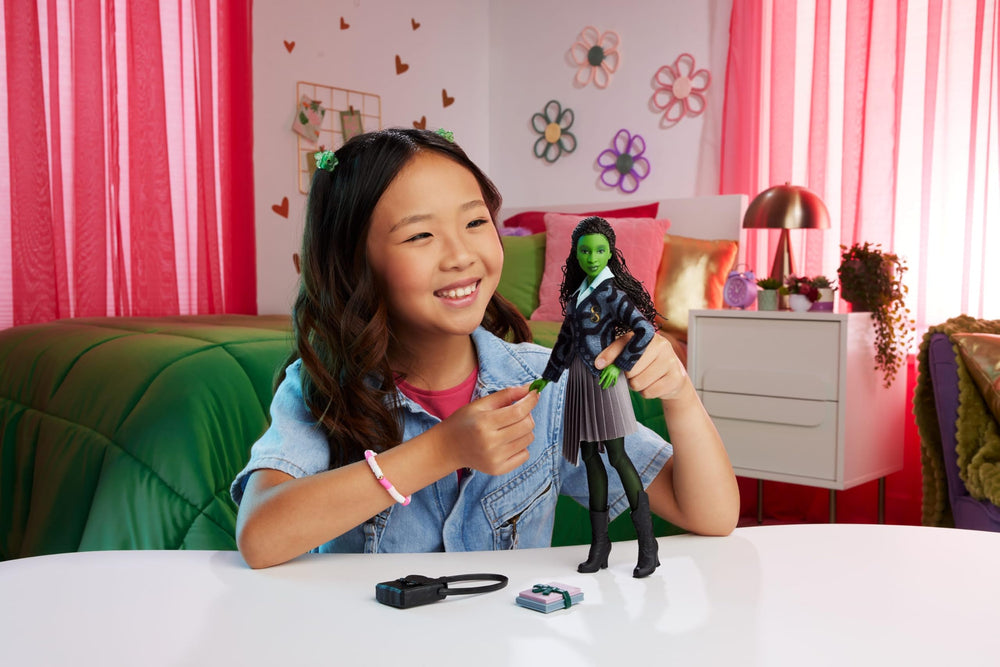 Mattel Elphaba Wicked doll showing braided hair for dynamic posing