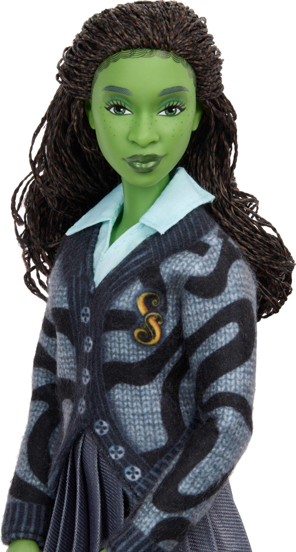 Mattel Elphaba Wicked doll with removable school uniform for fashion play