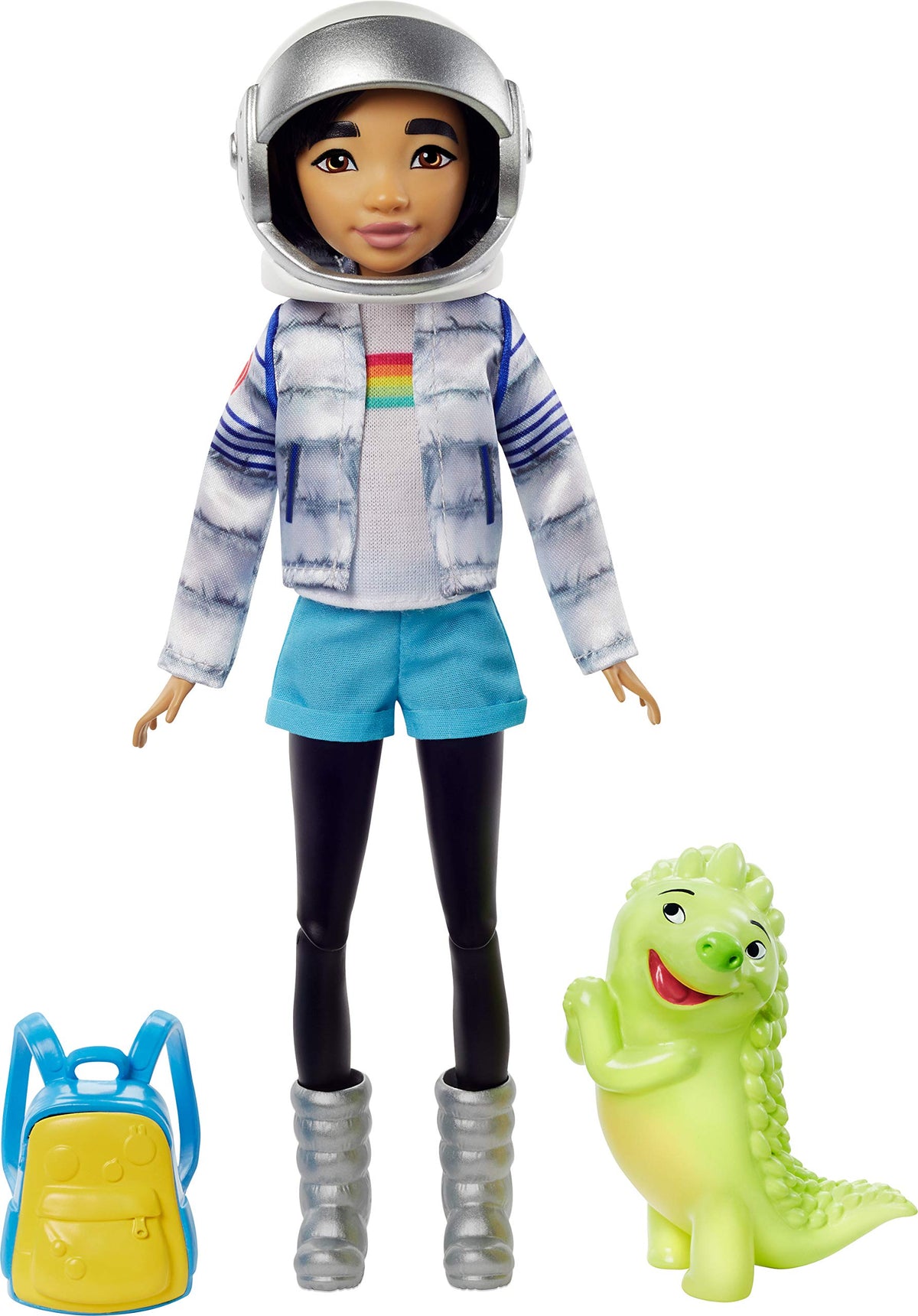 Mattel Fei Fei doll in space explorer outfit ready for imaginative adventures.