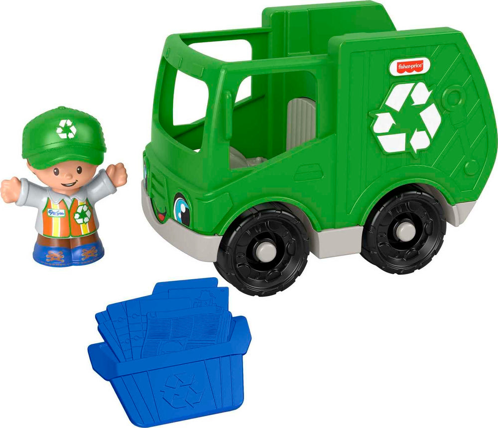 Fisher-Price Little People Recycle Truck front view for toddlers.