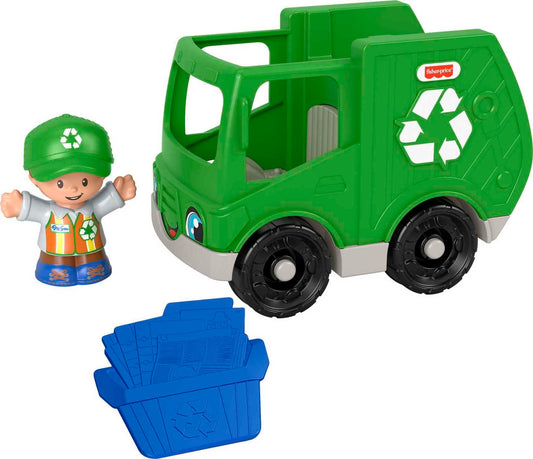 Fisher-Price Little People Recycle Truck front view for toddlers.