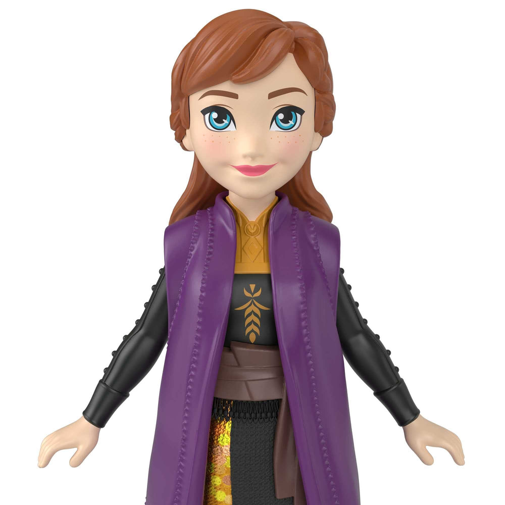 Mattel Frozen Anna toy compatible with standard doll accessories and displays.