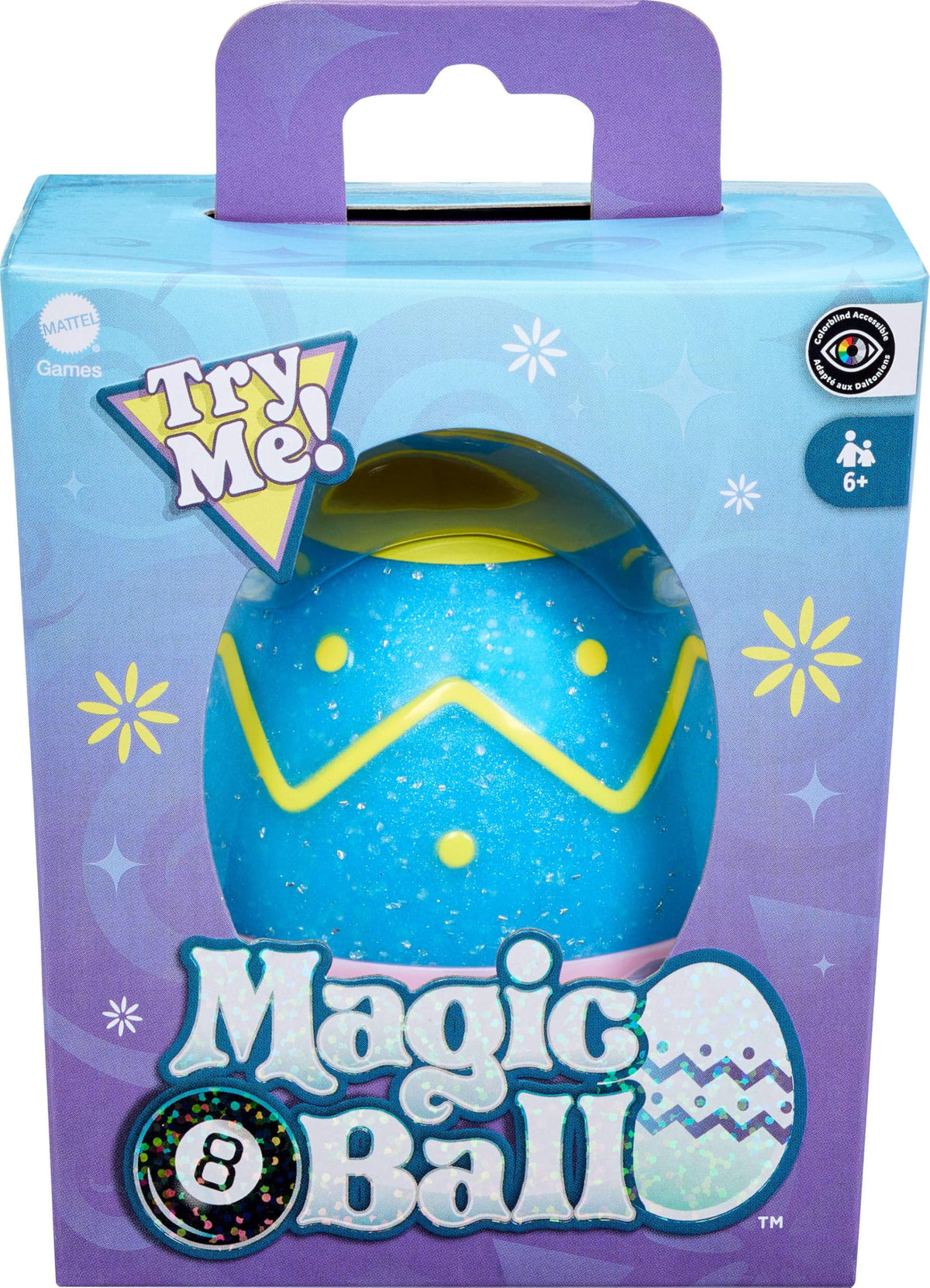 Mattel Games Easter Magic 8 Ball egg design dazzles kids during playful spring moments.
