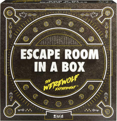 Mattel Games Werewolf Experiment theme art cards providing atmospheric clues.